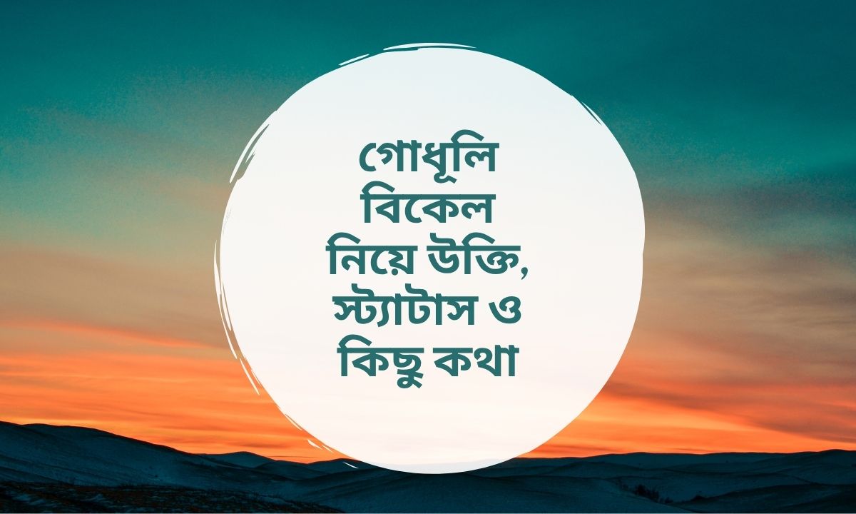 গোধূলি বিকেল নিয়ে উক্তি, স্ট্যাটাস ও কিছু কথা