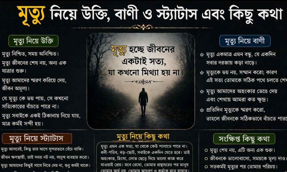 মৃত্যু নিয়ে উক্তি, বাণী ও স্ট্যাটাস এবং কিছু কথা
