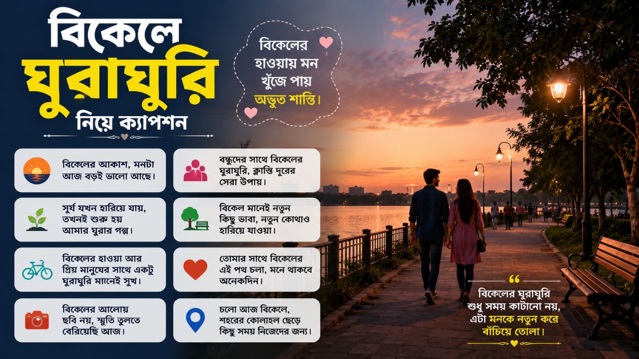 বিকেলে ঘুরাঘুরি নিয়ে ক্যাপশন